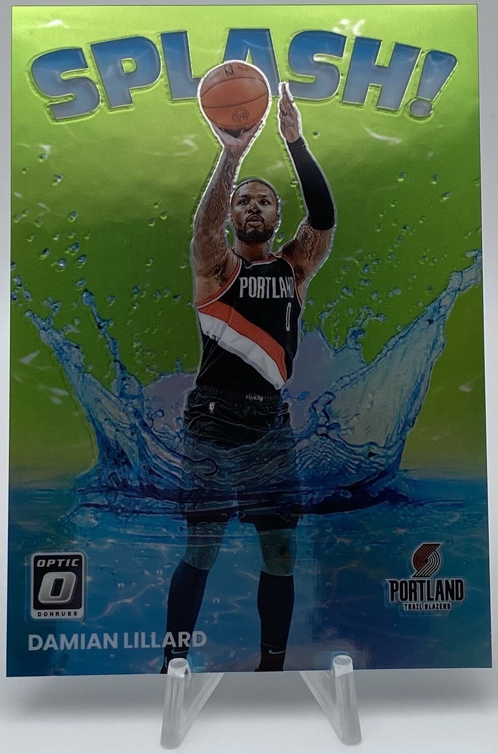 Damian Lillard 2022-23 Panini Donruss Optic Splash Insert Lime Prizm /149 #6 SP