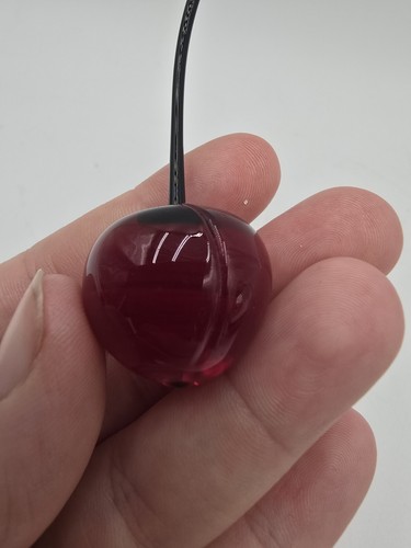 Vintage Italy Murano 2 PC Hand Blown Glass Cherries Cherry - Picture 4 of 10