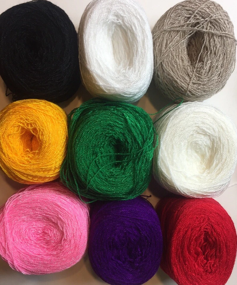 Crystal Lace yarn. 51 Colors, Acrylic/Rayon 3.5oz.900 yds each.1 set 2 ball - Image 4 of 4