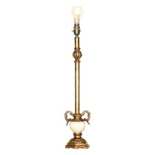 HAND CARVED PILLARED TABLE LAMP WITH MARBLE SPHERE IN THE BASE BRONZED FITTINGS