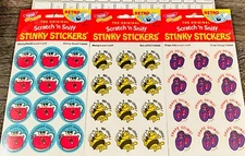 Scratch n Sniff RETRO STINKY STICKERS, CHERRY PUNCH, HONEY, GRAPE JELLY
