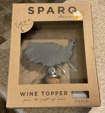 SPARQ Brand ?United States? Outline Cork Wine Topper Stopper Slate w/Chalk NIB