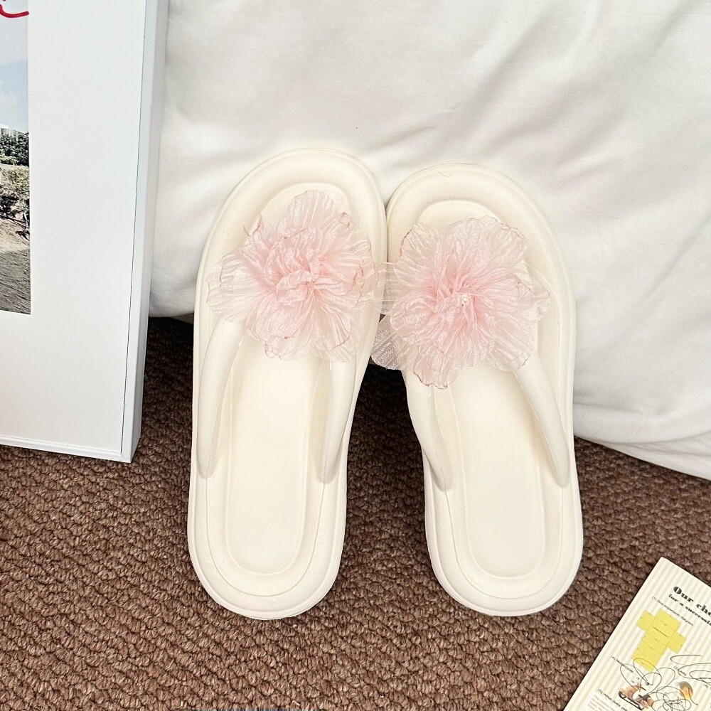 SAOLA Infradito EVA suola morbida rosa garza fiori infradito plateau abbigliamento spiaggia