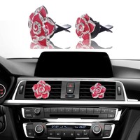 Bling Bling Car Accessories Interior Decoration For Girls Women - Red Flowers Bling Bling Car Accessories Interior Decoration For Girls Women - Red Flowers