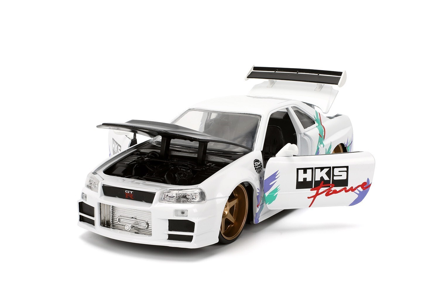 Jada 1:24 JDM 2002 Nissan Skyline GT-R R34 White Diecast Model Car 36339