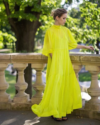 neon green dress h&m