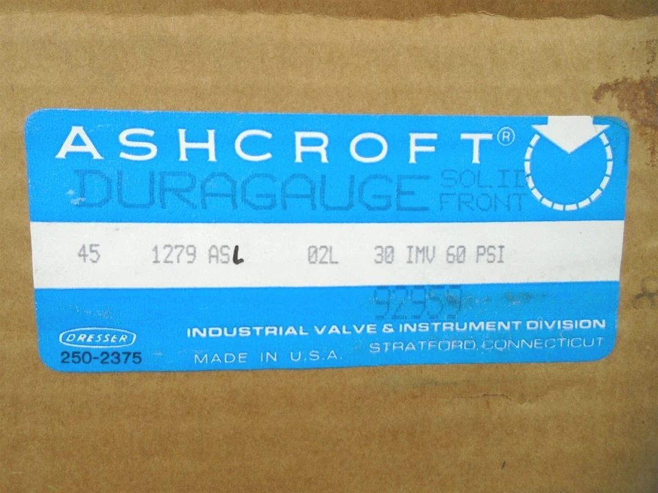 ASHCROFT - 45-1279-ASL-02L (30IMV-60 psi) - 4.5" - 30 in VAC hG to 60 psi- (NEW) - Image 4 of 4