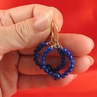 Handcrafted 14k Yellow Gold Filled Blue Lapis Lazuli Drop Lever Back Earring Tpj