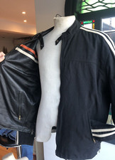 TAGLIA XXL ALEX GIACCA BIKERS ORIGINALE REVERSIBILE NERA TELA PELLE RACER RETRÒ