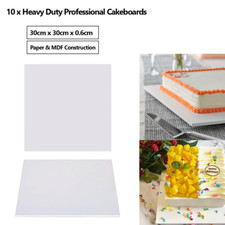 10 x Premium Heavy Duty Professional Square Cakeboards White Cake boards 12''