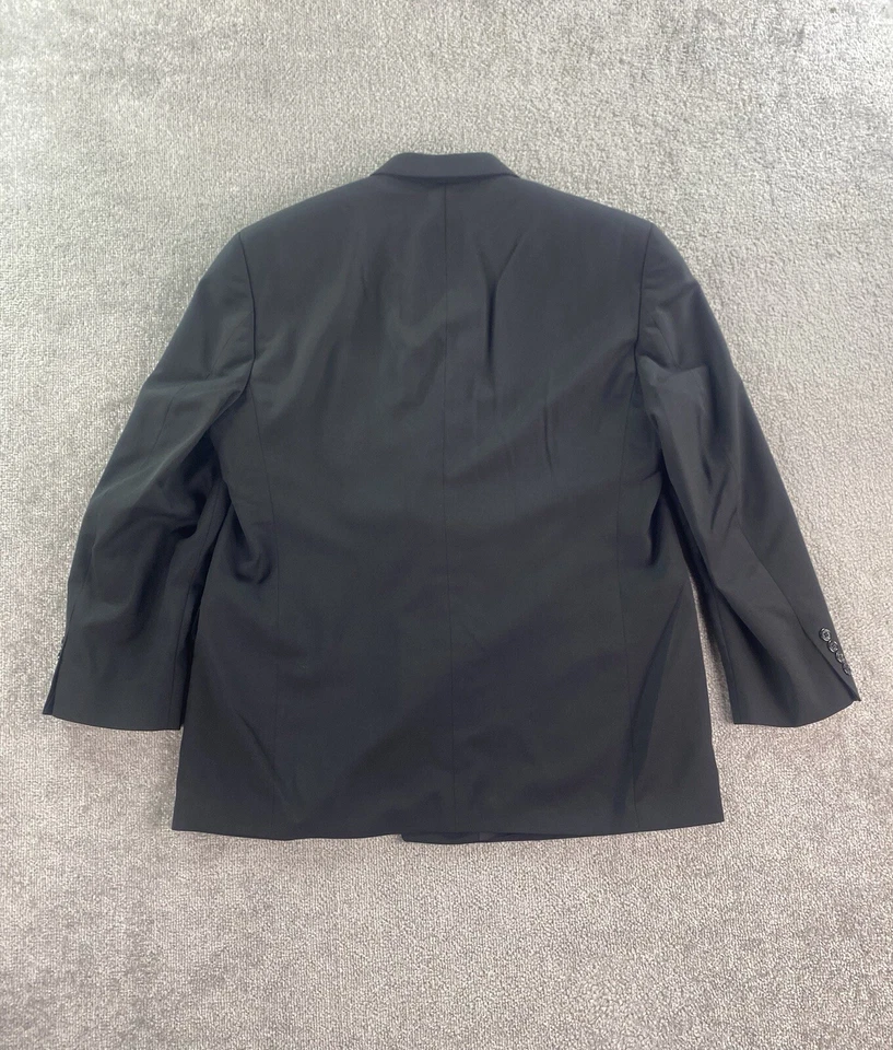 Chaqueta de Traje Stafford 44 R Negra Lana Pechos Doble Pecho Pico Solapa Premium Foto 2 de 4