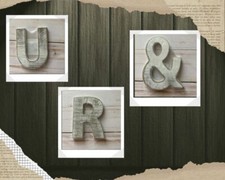 4 inch Rustic Wooden Letters--"R" "U" and " "