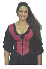 BUTW Black  Rose Pink Leather Suede bodice sz 10  1663B abe