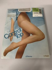 JCPenney Control Top Super Shaper Pantyhose Pearl Grey Average Womens NOS NWT