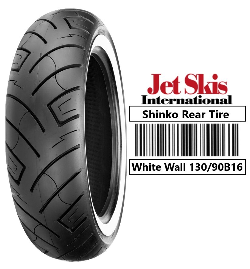 130/90-16 Shinko 777 Heavy Duty White Wall Rear Tire 130/90B16