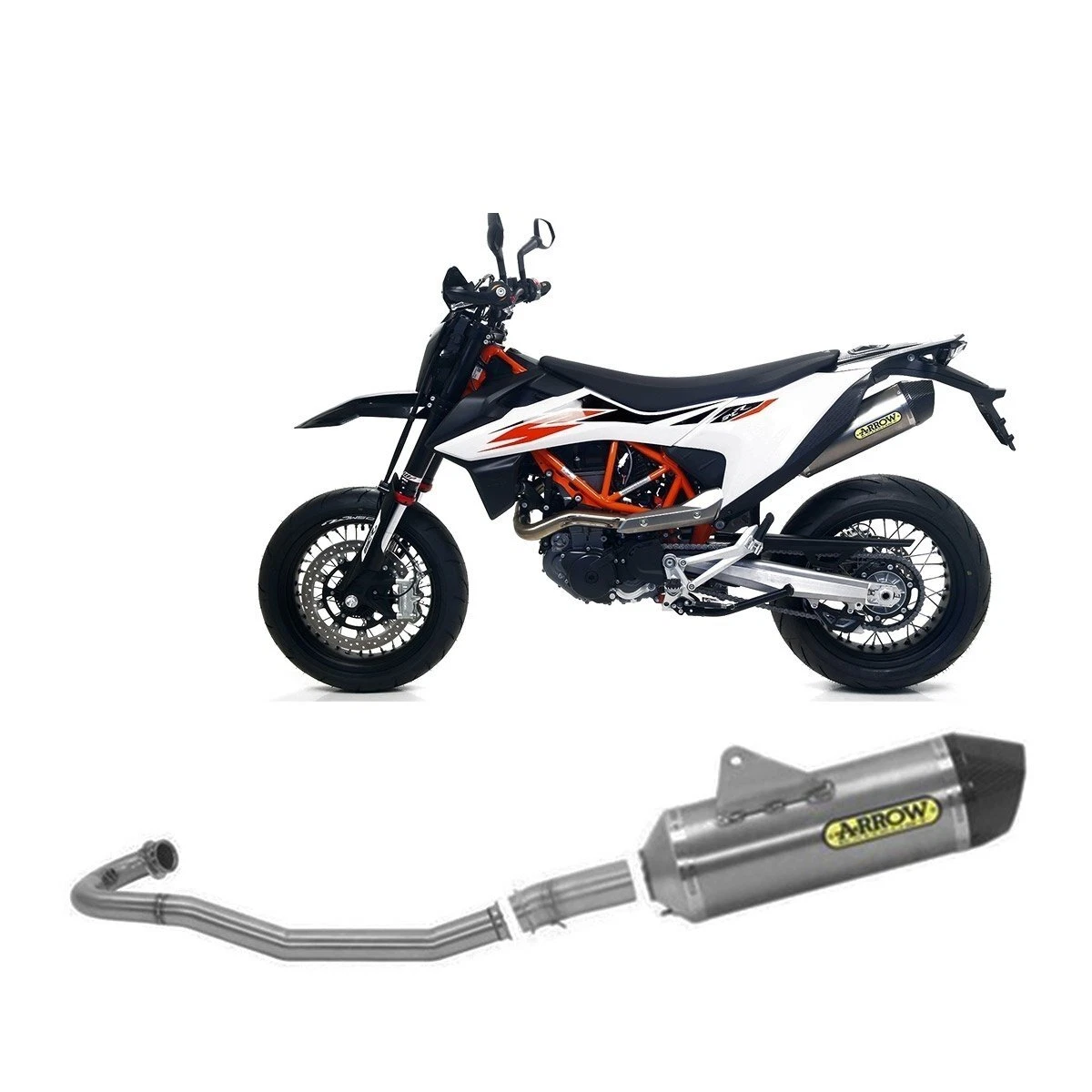 Full Exhaust Arrow Racing Allum R Fond Carbon Ktm 690 SMC R 2019