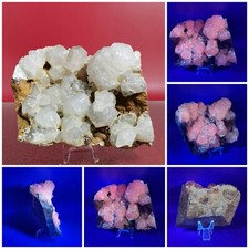 Beautiful Calcite Crystal Cluster Specimen UV Fluorescent Quartz Mineral 1+LB