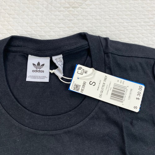 NWT Adidas Originals Trefoil Tee Shirt Women's Small OG Silver Glitter Cotton - Picture 6 of 8