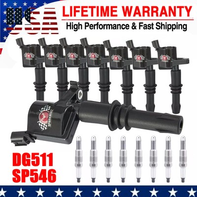 DG511 Ignition Coil + Spark Plug SP546 For Ford F150 Expedition 5.4 V8 2005-2008