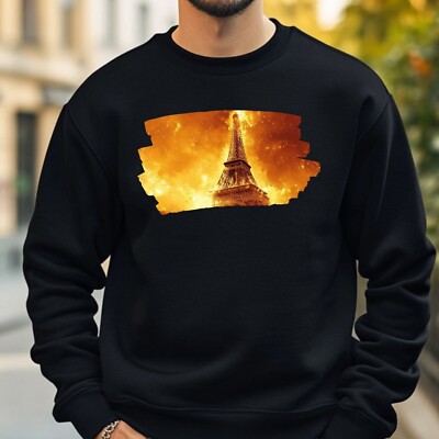 Eiffelturm in Flammen Sweatshirt Kuschelig und Perfekt für jeden Anlass Sbis4XL