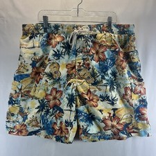 Caribbean Joe Multicolor Mesh Lined Elastic Waist Swim Trunks Mens Size XXL