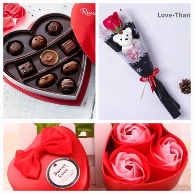 Bouquet Valentines Doll Supplies Tiny Flower Bear Gift Set 4 Pcs