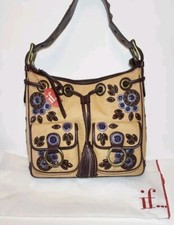 ISABELLA FIORE SET IN STONE STEPH HOBO EMBELLISHED 3D APPLIQUE SHOULDER BAG 395