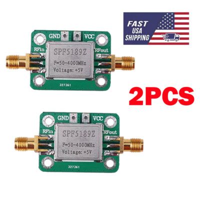 2PACK LNA 50-4000 MHz RF Low Noise FM Amplifier Signal Receiver SPF5189 NF 0.6dB