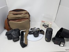 Pentax ME Super 35mm SLR Camera Kit w/ 50mm Lens AF200S Flash 75-200mm Lens