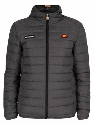 Ellesse SHS01115 Men's Quilted Lombardy Padded Hooded Jacket in Dark Grey Marl