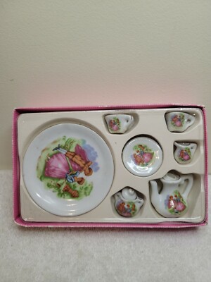 Tiny Tea Set Porcelain 10 Pieces Unbranded New In Box