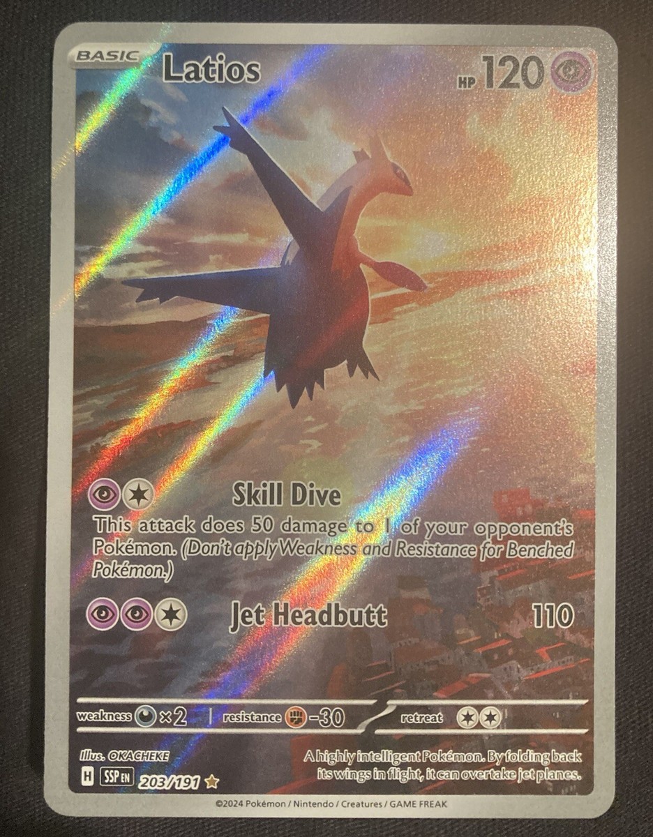 Latios 203/191 IR Illustration Rare Pokemon Surging Sparks NM In