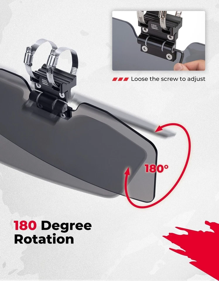 Viseira solar KEMIMOTO UTV 1,5-2"" para Polaris RZR PRO R XP 1000 TURBO Honda Pioneer - Imagem 2 de 4