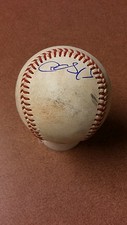Chris Owings Signed autographed baseball on used minor league ball.Royals