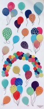 Happy Birthday Balloon Party Craft Scrapbook Clear Foiled Stickers 5x12  Sheet