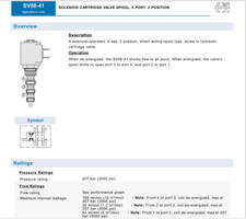 HYDRAFORCE SV08-41M-0-N 4/2 SPOOL TYPE MAN. OVE. CARTRIDGE VALVE