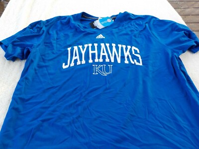 NWT Adidas Kansas Jayhawks T, men's L, XXL, 3XL, royal blue, basketball