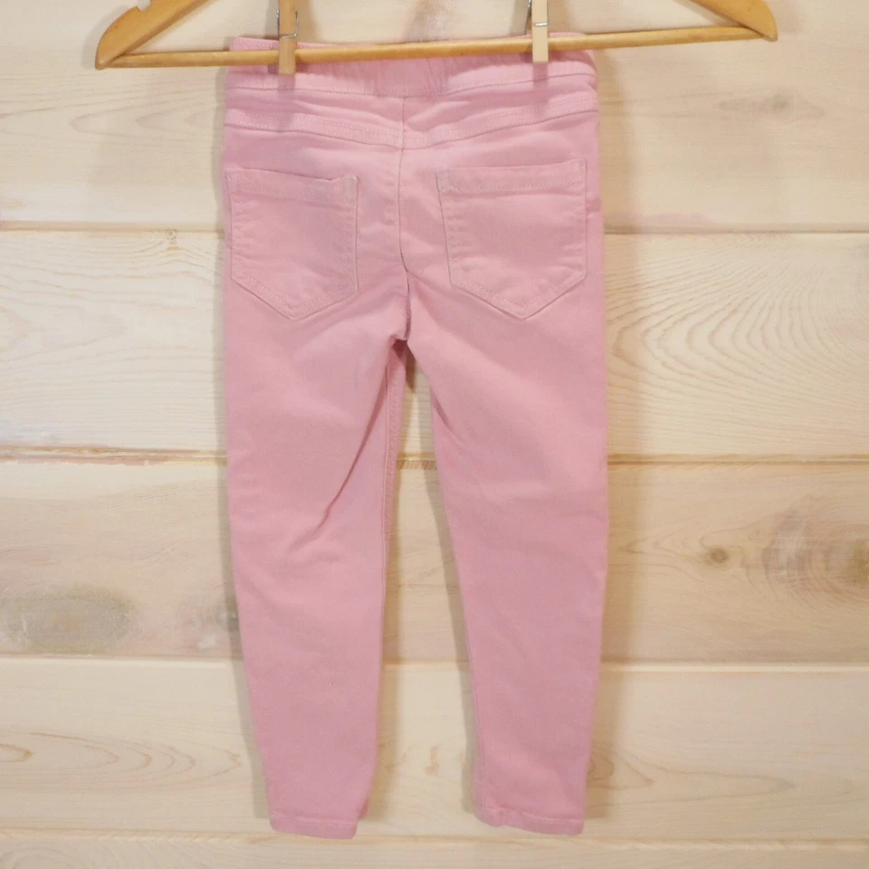 Pantalones de mezclilla Carter's para niñas talla 6/6X rosa cintura elástica lentejuelas estrellas brillantes Foto 2 de 4