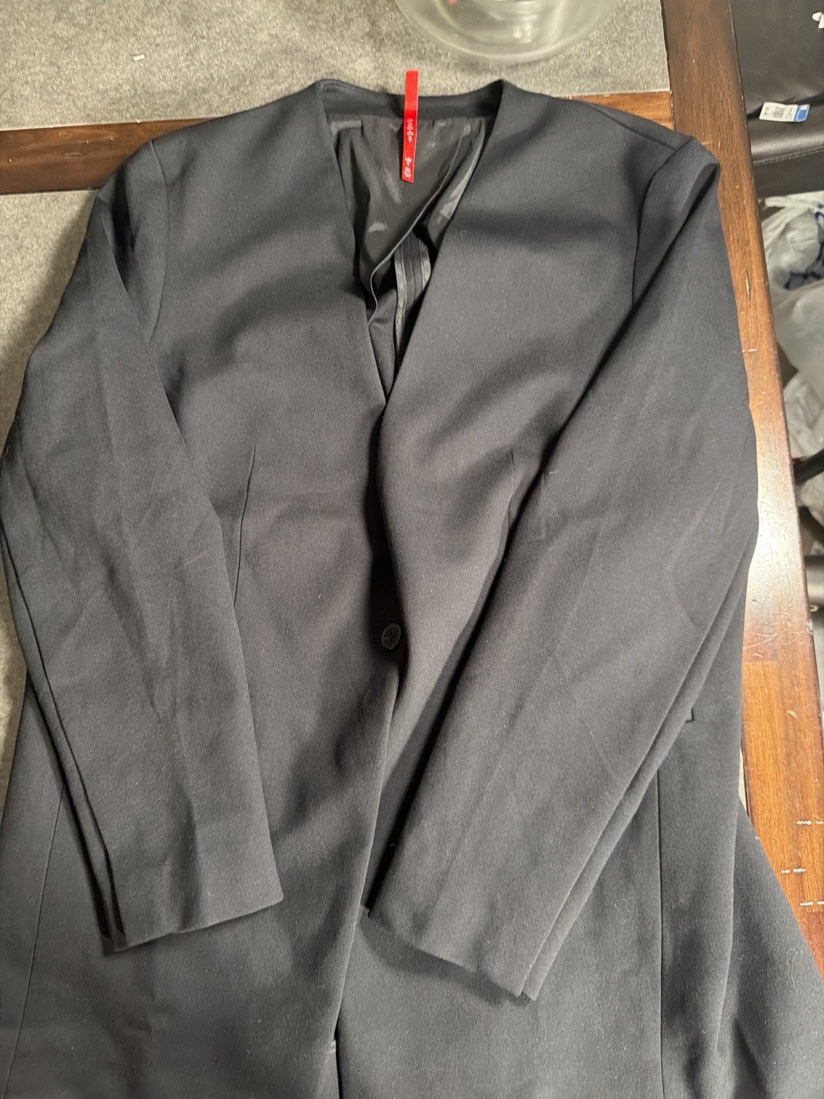 Spanks Black Ponte Blazer Women’s Large Stretch Structured Career Jacket Minimal