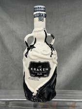 2017 KRAKEN RUM CERAMIC BOTTLE LIMITED EDITION BLACK & WHITE / EMPTY
