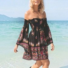 Spell & The Gypsy Hotel Paradiso Dress Size Small S Mini Black Off Shoulder