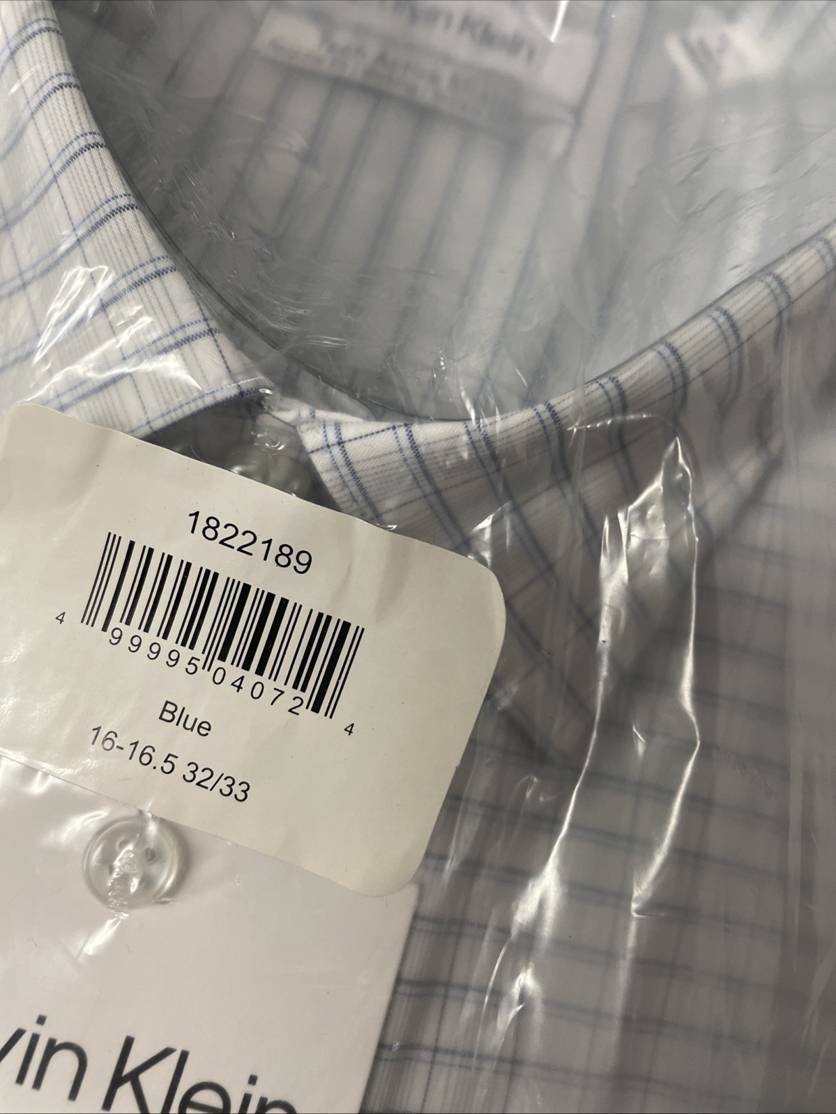 CALVIN KLEIN TECH Active Stretch Dress Shirt Regular L 16-16.5 WHITE/BLUE 32/33 thumbnail 4