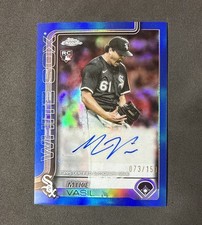 2025 Topps Chrome- Mike Vasil Blue Refractor Autograph /150 SOX (RC), White Sox