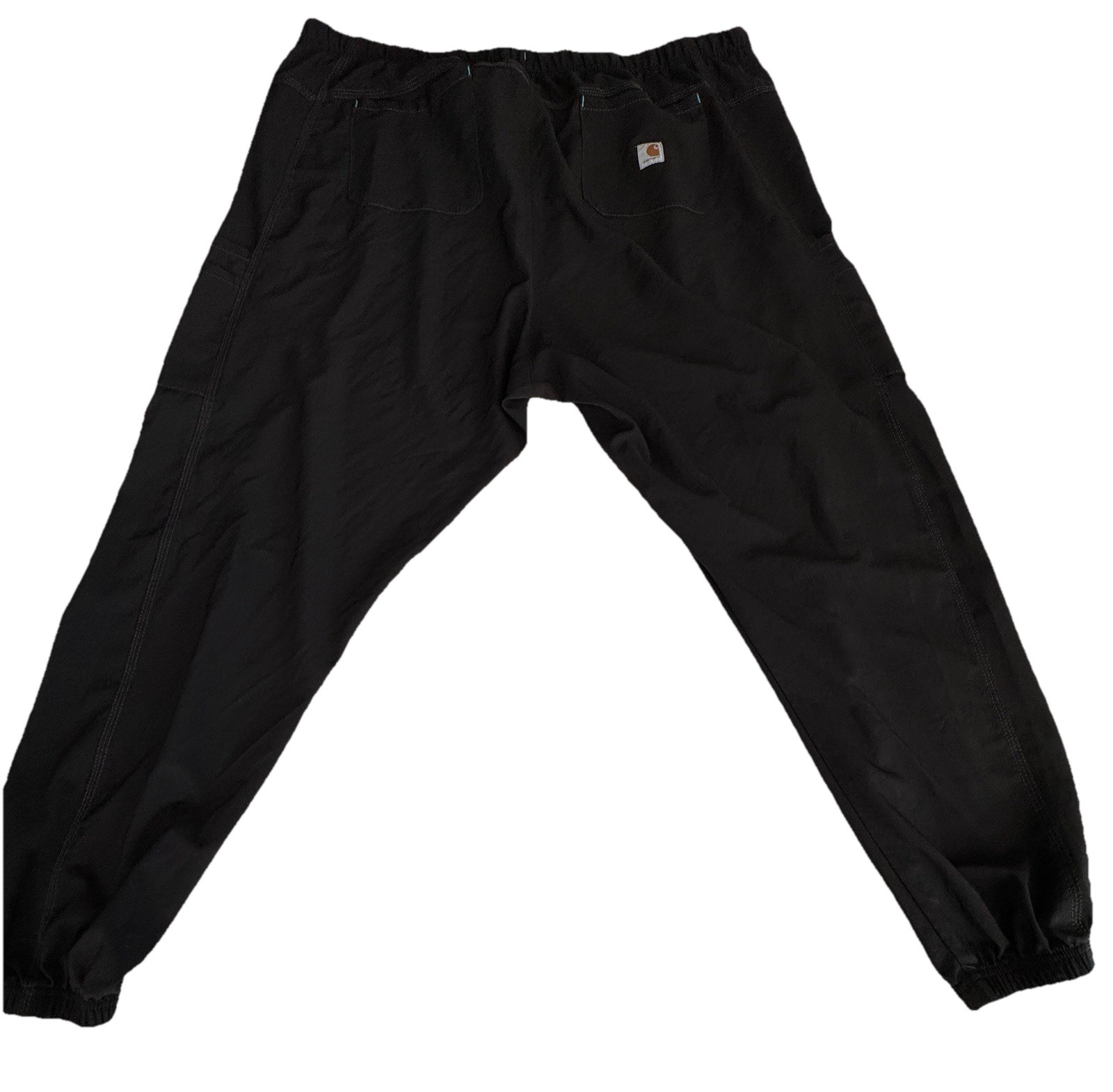 Carhartt Pants (Regular 3XL) Black Casual Draw String Elasticized Many Pockets  thumbnail 2