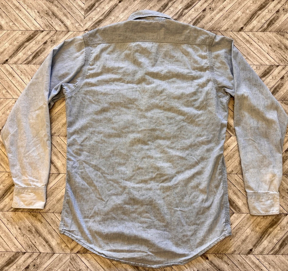 VTG Big Mac JCPenney Shirt Mens Small Denim Y2K Blue 60s 70s Button Up Made USA - Image 3 of 4