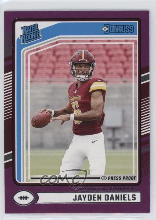 2024 Panini Donruss Rated Rookie Purple Press Proof Jayden Daniels #389 0w1