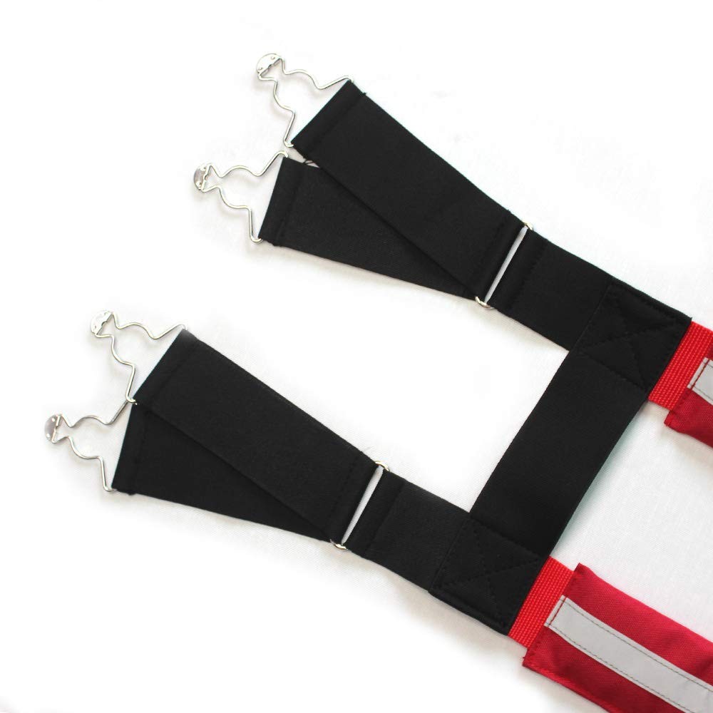 Quick Adjust Firefighter Pant Suspenders with Reflective Strip - 48 Inch