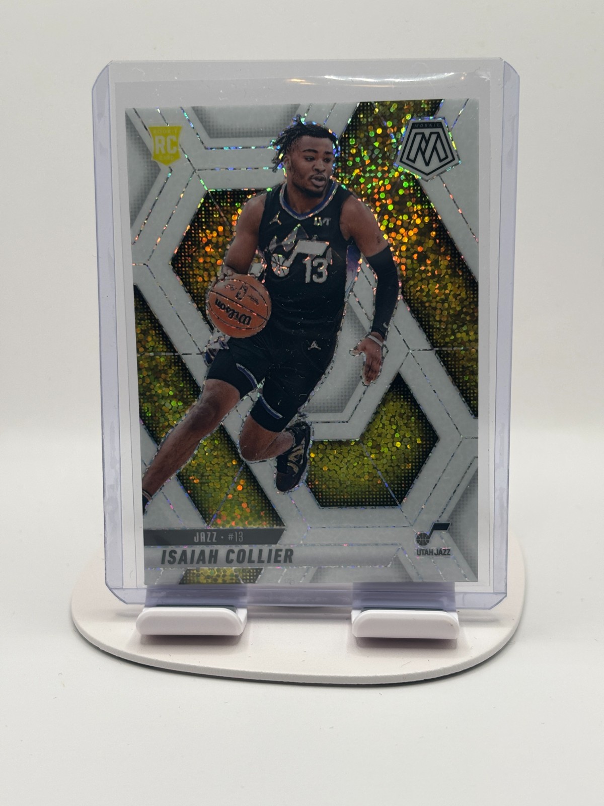 2024-25 Panini Mosaic - Rookies Isaiah Collier #222 White Sparkle Prizm (RC)