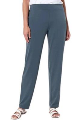 Susan Graver Modern Essentials Liquid Knit Slim Leg Pants Sleek Gray