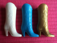 Barbie Country-Schuhe Cowboy-Stiefel Western-Stiefeletten Weiß, Türkis + Gold  